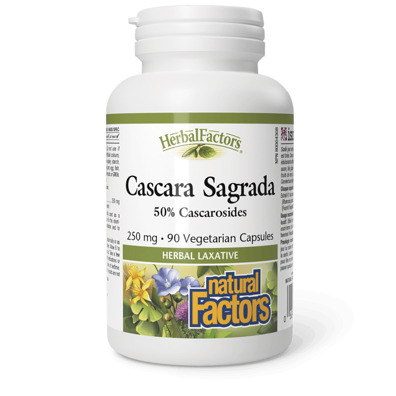 Natural Factors Cascara Sagrada 250 mg 90 Veg Capsules - Five Natural