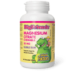 Natural Factors Chewable Magnesium Citrate 50 mg, Bubble Gum, Big Friends 60 Chewables - Five Natural