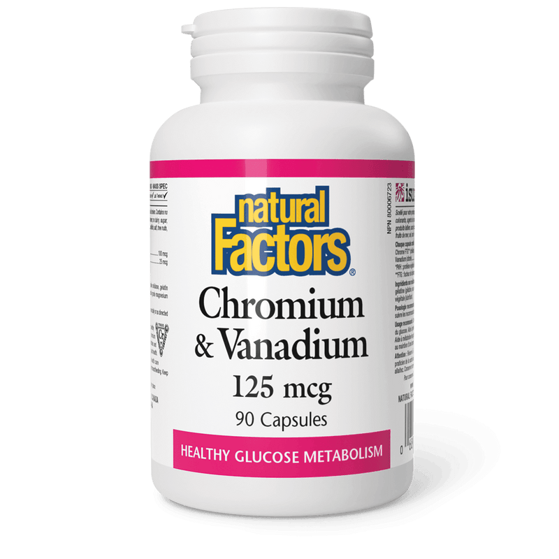 Natural Factors Chromium & Vanadium 125 mcg 90 Capsules - Five Natural