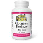 Natural Factors Chromium Picolinate 250 mcg 90 Tablets - Five Natural