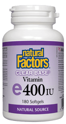 Natural Factors Clear Base Vitamin E 400IU 180 Softgels - Five Natural
