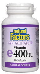 Natural Factors Clear Base Vitamin E 400IU 90 Softgels - Five Natural