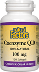 Natural Factors Coenzyme Q10 100 mg 120 Softgels - Five Natural