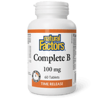Natural Factors Complete B Timed Release 100 mg 60 Tablets - Five Natural