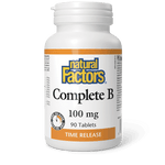 Natural Factors Complete B Timed Release 100 mg 90 Tablets - Five Natural