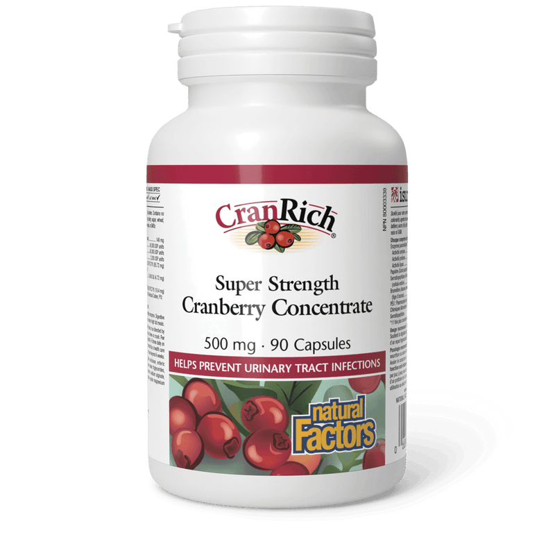 Natural Factors CranRich Super Strength Cranberry Concentrate 500 mg 90 Capsules - Five Natural