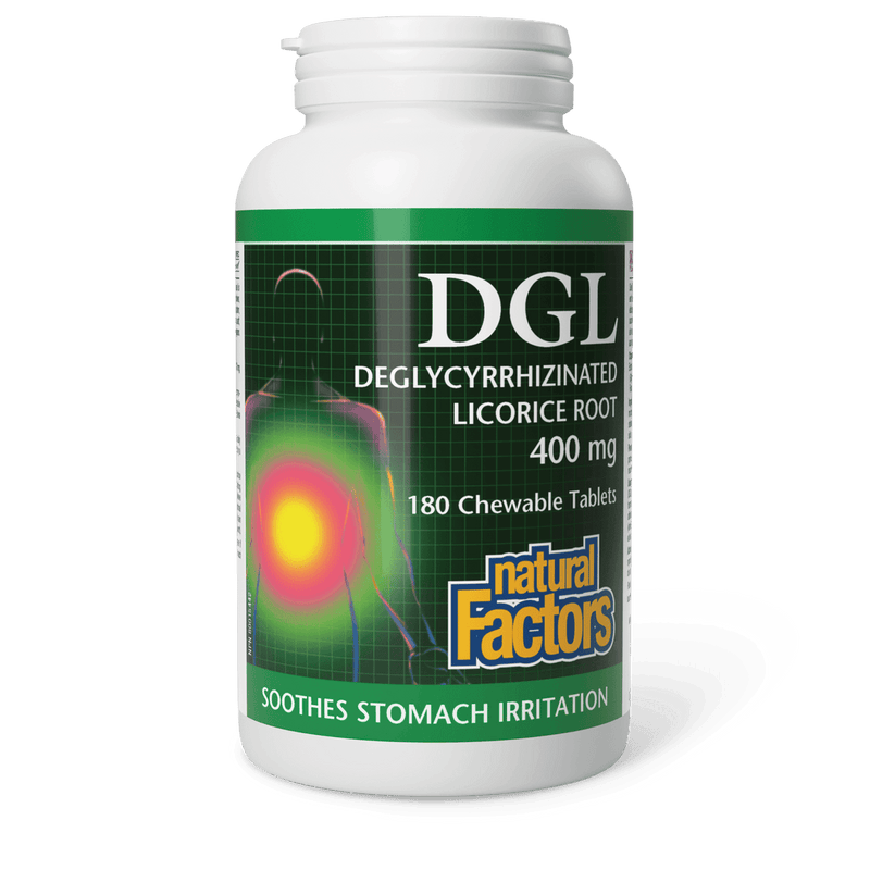 Natural Factors DGL Deglycyrrhizinated Licorice Root 400 mg 180 Chewables - Five Natural