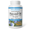 Natural Factors Flaxseed Oil Certified Organic 1000 mg OmegaFactors 180 Softgels - Five Natural