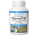 Natural Factors Flaxseed Oil Certified Organic 1000 mg OmegaFactors 90 Softgels - Five Natural