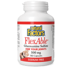 Natural Factors FlexAble Glucosamine Sulfate 500 mg 180 Capsules - Five Natural