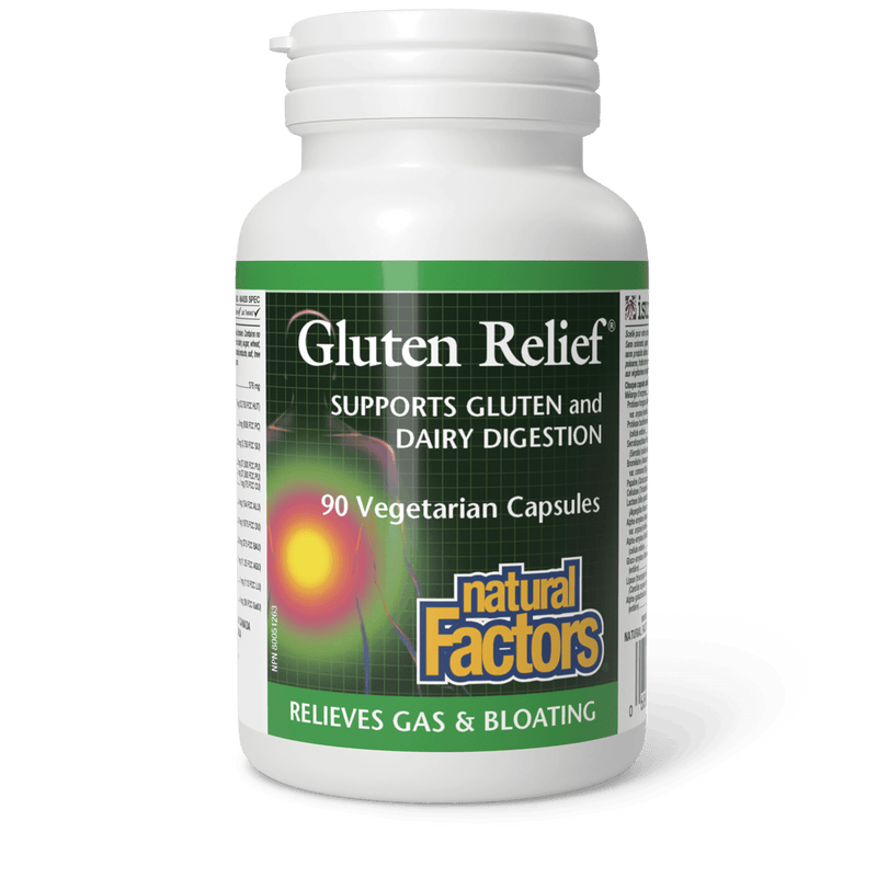 Natural Factors Gluten Relief 90 Veg Capsules - Five Natural