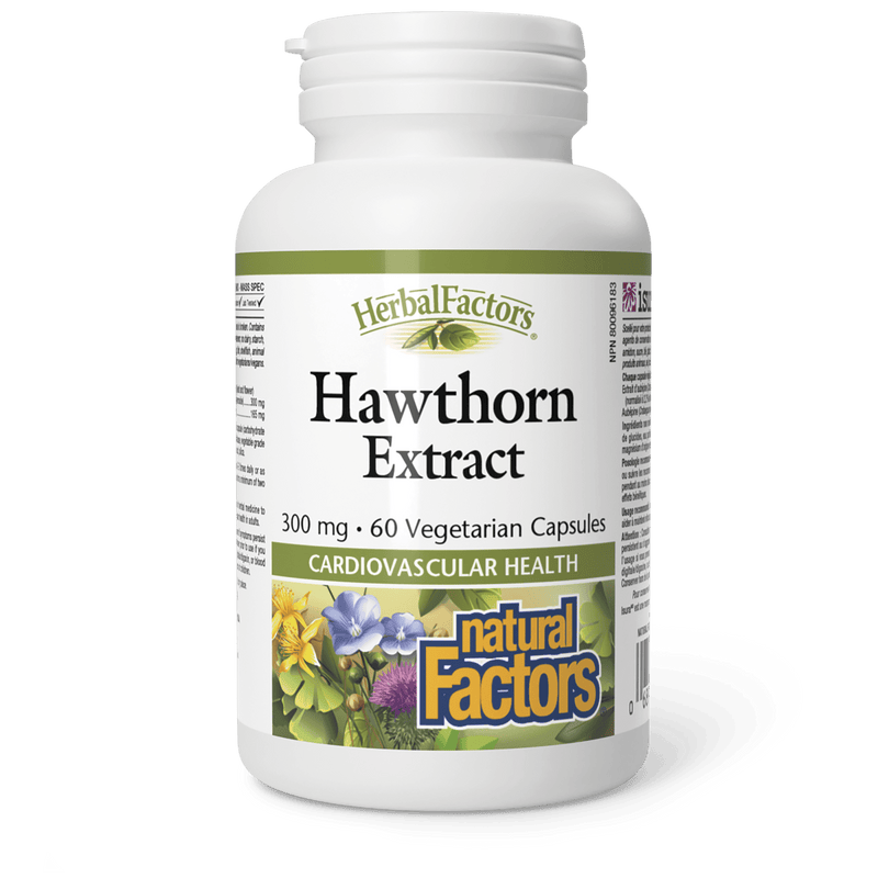 Natural Factors Hawthorn Extract 300 mg 60 Veg Capsules - Five Natural