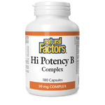 Natural Factors Hi Potency B Complex 50 mg 180 Capsules - Five Natural