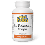 Natural Factors Hi Potency B Complex 50 mg 60 Capsules - Five Natural