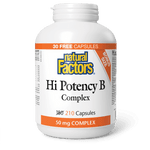 Natural Factors Hi Potency B Complex 50 mg BONUS SIZE (180+30) Capsules - Five Natural