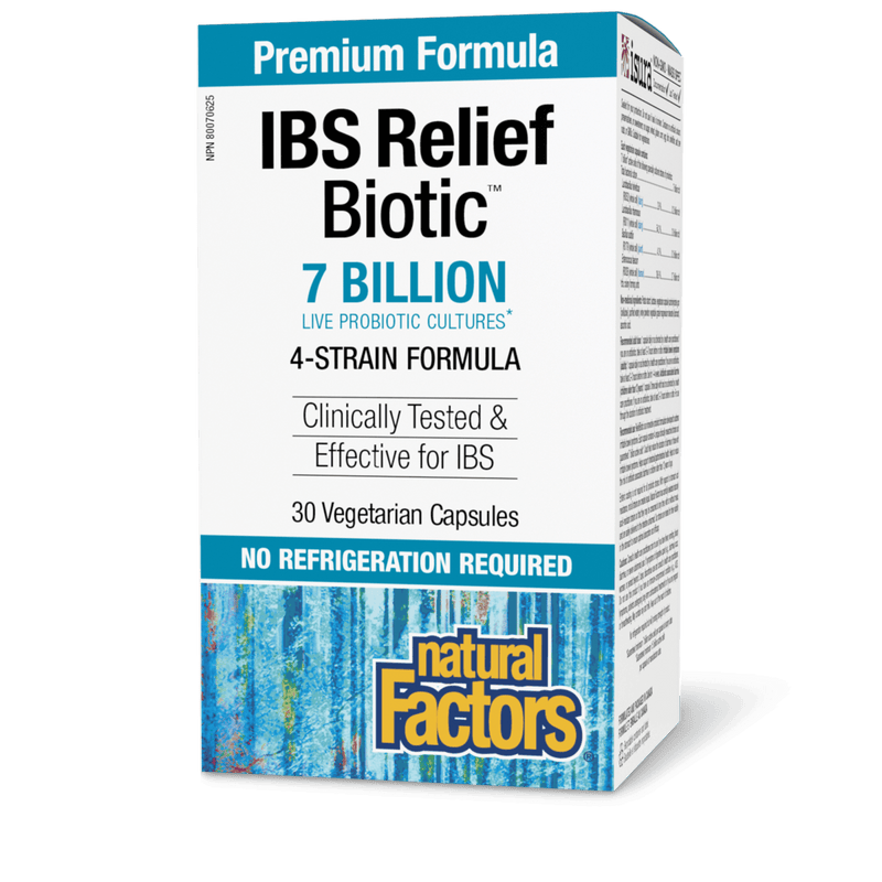 Natural Factors IBS Relief Biotic 7 Billion 30 Veg Capsules - Five Natural