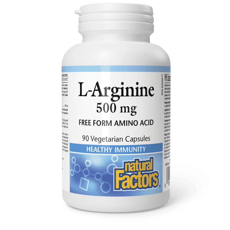 Natural Factors L-Arginine 500 mg 90 Veg Capsules - Five Natural