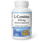 Natural Factors L-Carnitine 500 mg 60 Veg Capsules - Five Natural