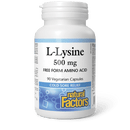 Natural Factors L-Lysine 500 mg 90 Veg Capsules - Five Natural