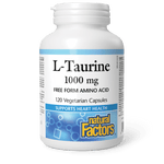 Natural Factors L-Taurine 1000 mg 120 Veg Capsules - Five Natural