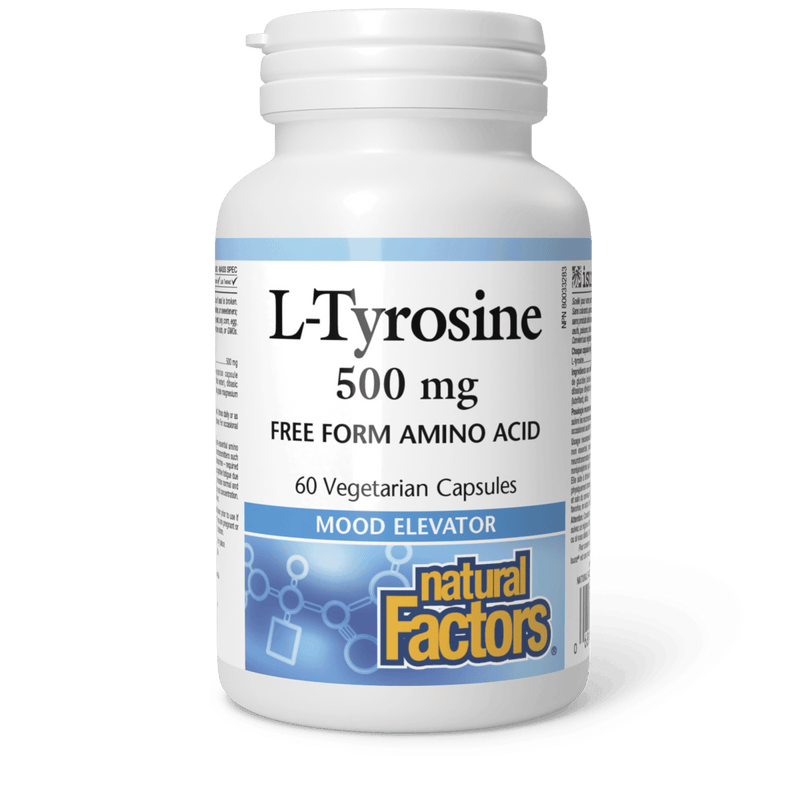 Natural Factors L-Tyrosine 500 mg 60 Veg Capsules - Five Natural