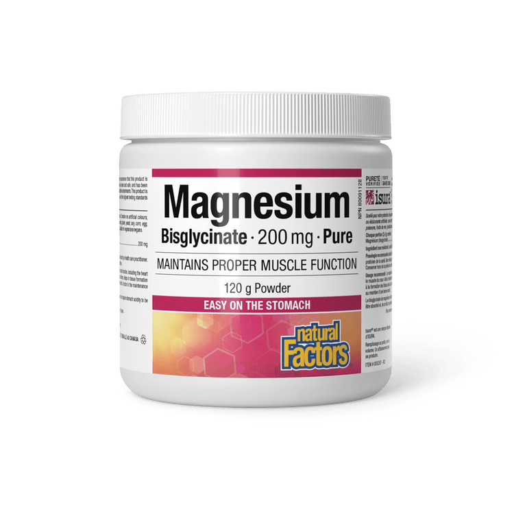 Natural Factors Magnesium Bisglycinate Pure 200 mg 120g - Five Natural