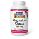 Natural Factors Magnesium Citrate 150 mg BONUS SIZE 180+30 Capsules - Five Natural