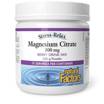 Natural Factors Magnesium Citrate 300 mg Berry Stress-Relax 250g - Five Natural