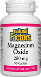 Natural Factors Magnesium Oxide 250 mg 90 Caplets - Five Natural