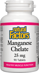 Natural Factors Manganese Chelate 25 mg 90 Tablets - Five Natural