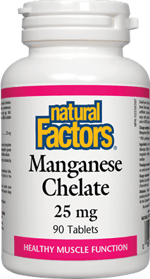 Natural Factors Manganese Chelate 25 mg 90 Tablets - Five Natural