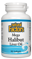 Natural Factors Mega Halibut Liver Oil 90 Softgels - Five Natural