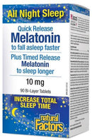 Natural Factors Melatonin Quick Release Plus Timed Release 10 mg 90 Tablets - Five Natural