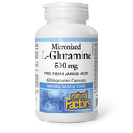 Natural Factors Micronized L-Glutamine 500 mg 60 Veg Capsules - Five Natural