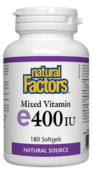 Natural Factors Mixed Vitamin E 400 IU 180 Softgels - Five Natural