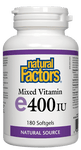 Natural Factors Mixed Vitamin E 400 IU 180 Softgels - Five Natural