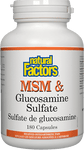 Natural Factors MSM & Glucosamine Sulfate 180 Capsules - Five Natural