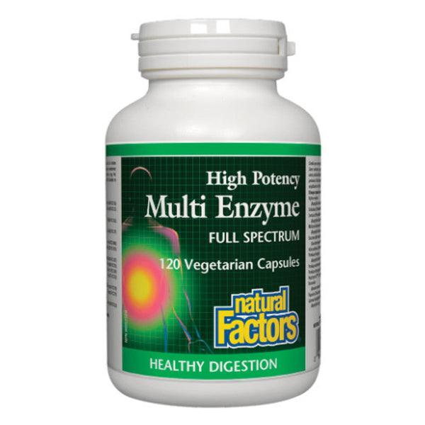 Natural Factors Multi Enzyme High Potency Full Spectrum 120 Veg Capsules - Five Natural