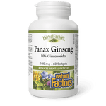 Natural Factors Panax Ginseng 100 mg 60 Softgels - Five Natural