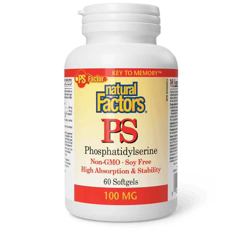 Natural Factors PS Phosphatidylserine 100 mg 60 Softgels - Five Natural