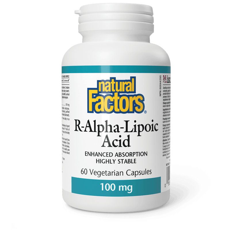 Natural Factors R-Alpha-Lipoic Acid 100 mg 60 Veg Capsules - Five Natural