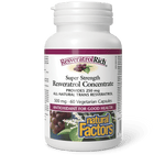 Natural Factors ResveratrolRich Super Strength Resveratrol Concentrate 500 mg 60 Veg Capsules - Five Natural