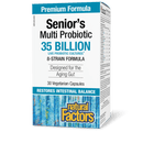 Natural Factors Senior’s Multi Probiotic 35 Billion Live Probiotic Cultures 30 Veg Capsules - Five Natural