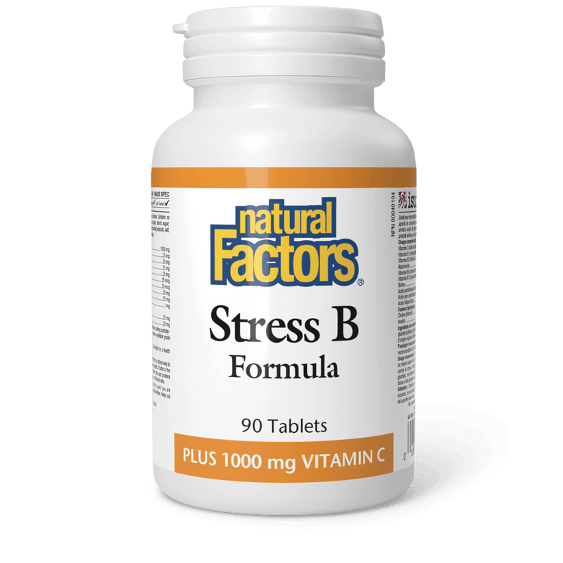 Natural Factors Stress B Formula Plus 1000mg Vitamin C 90 Tablets - Five Natural