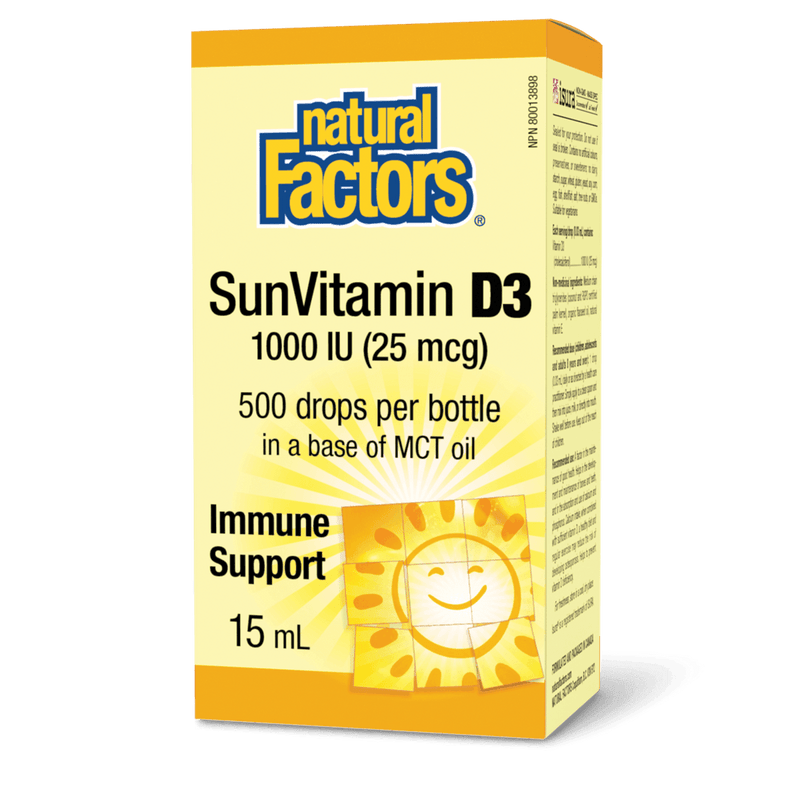 Natural Factors Sun Vitamin D3 Drops 1000IU 15mL