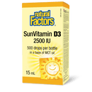 Natural Factors SunVitamin D3 Drops 2500 IU 15mL - Five Natural