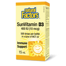 Natural Factors SunVitamin D3 Drops 400 IU 15mL - Five Natural