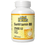 Natural Factors SunVitamin D3 Softgels 2500 IU 500 Softgels - Five Natural