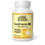 Natural Factors SunVitamin D3 Tablets 1000 IU 180 Tablets - Five Natural