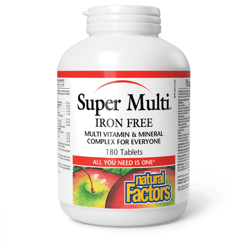 Natural Factors Super Multi Iron Free 180 Tablets - Five Natural